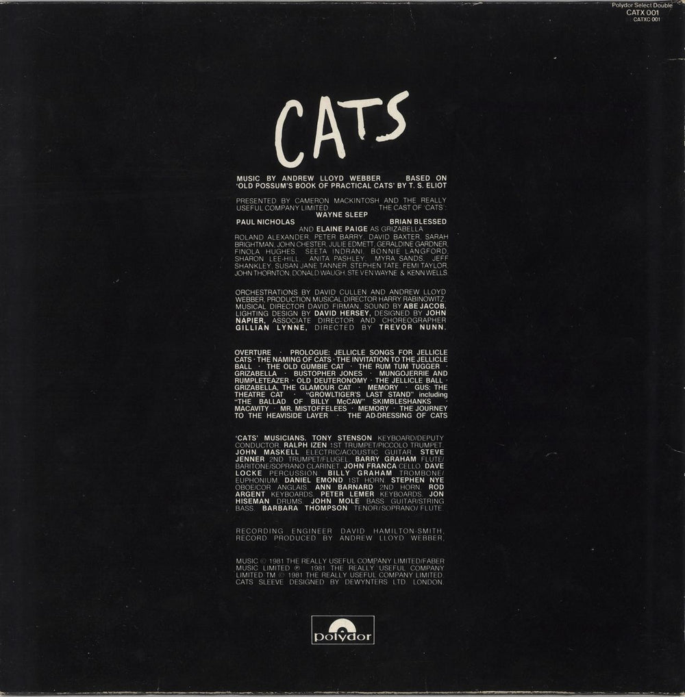 Andrew Lloyd Webber Cats - Hype Stickered UK 2-LP vinyl record set (Double LP Album)