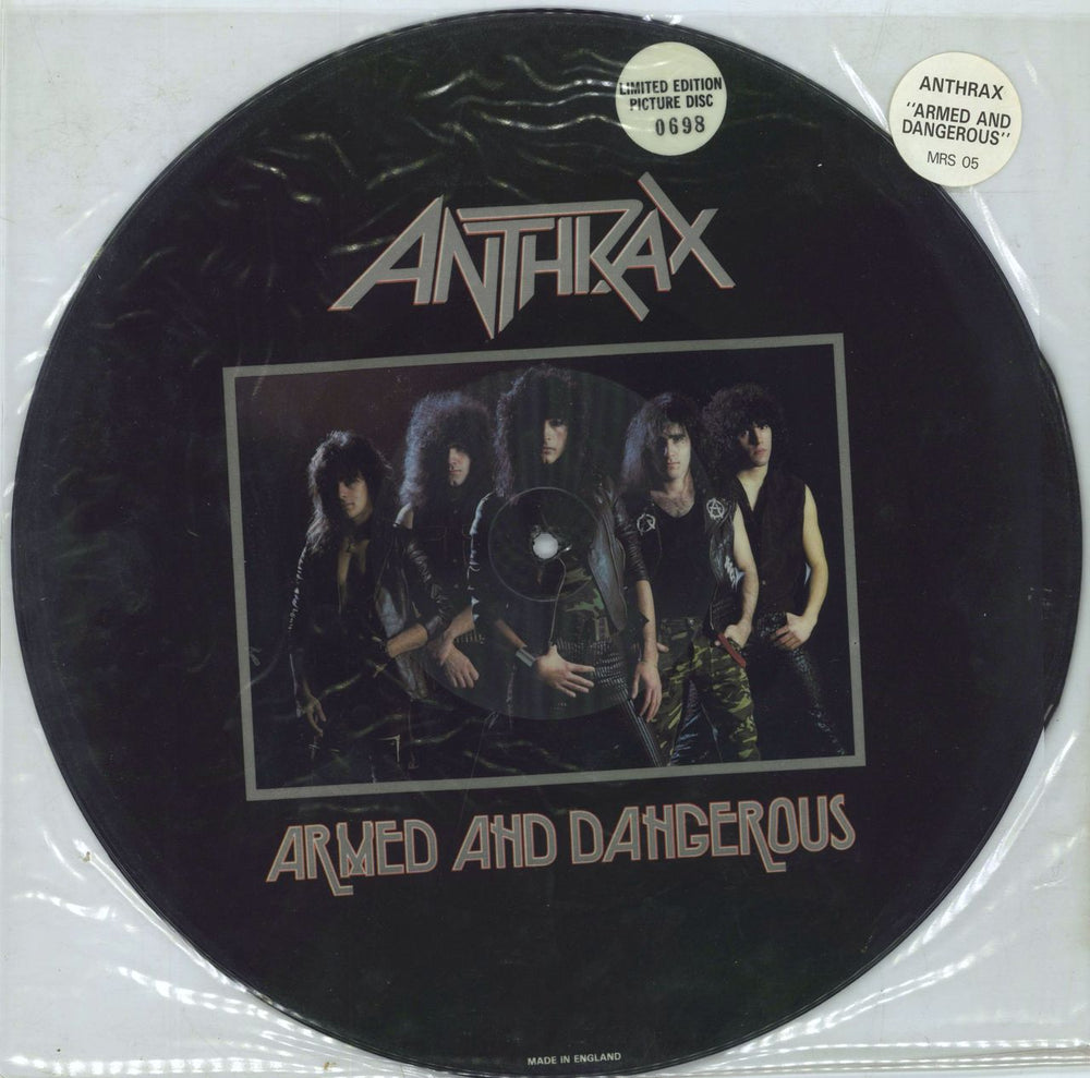 Anthrax Armed And Dangerous UK picture disc LP (vinyl picture disc album) MRS05