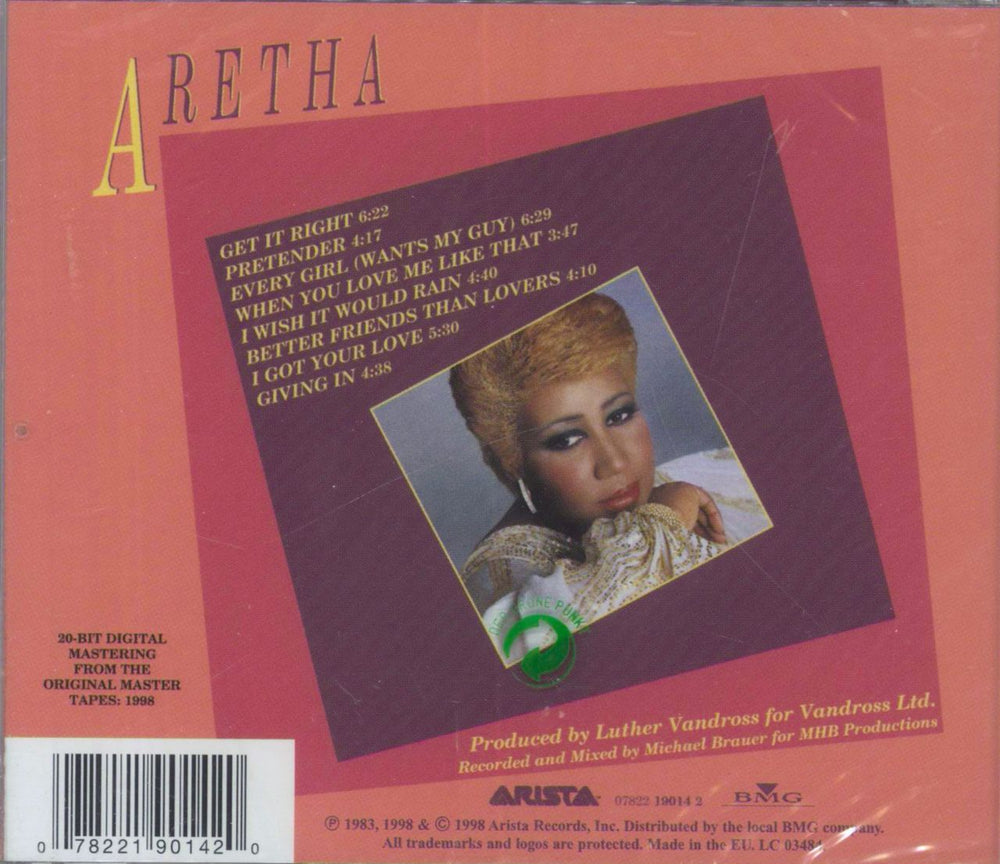 Aretha Franklin Get It Right German CD album (CDLP) 078221901420