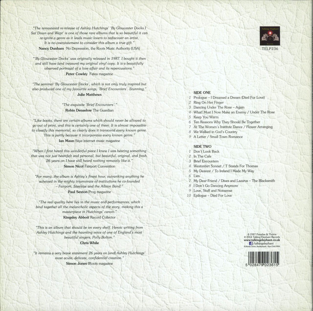 Ashley Hutchings By Gloucester Docks I Sat Down And Wept - Autographed UK vinyl LP album (LP record) 5028479023615