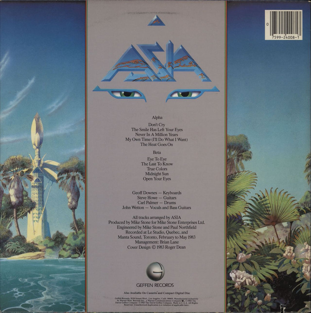 Asia Alpha US vinyl LP album (LP record) 075992400817