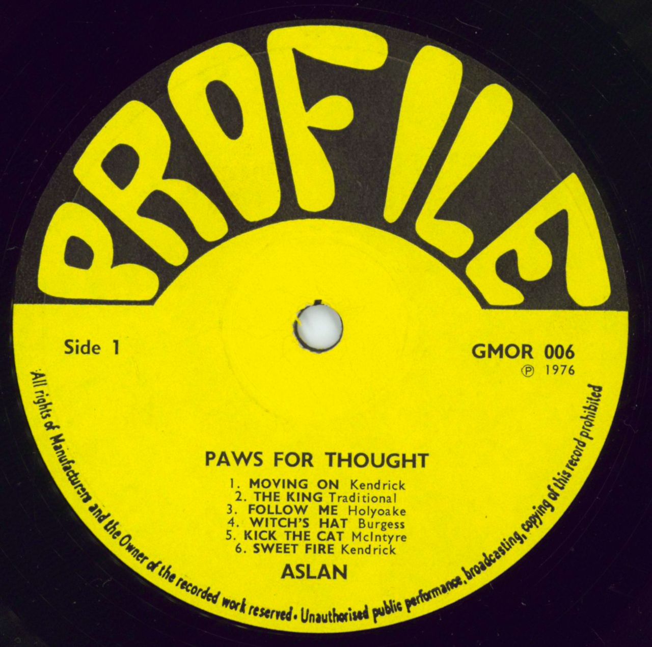 Aslan (Folk) Paws For Thought - EX UK Vinyl LP — RareVinyl.com