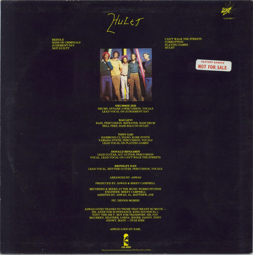 Aswad Hulet - Promo Stickered UK vinyl LP album (LP record)
