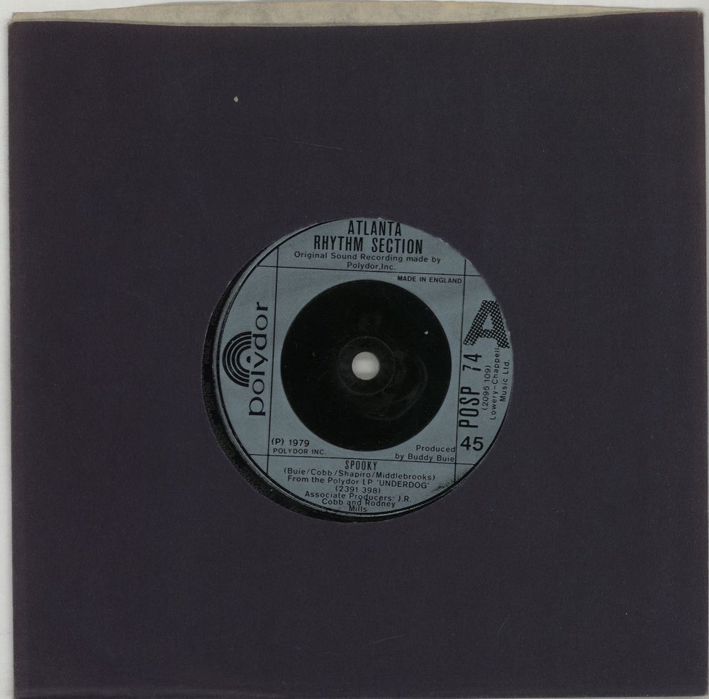 Atlanta Rhythm Section Spooky UK 7" vinyl single (7 inch record / 45) POSP74