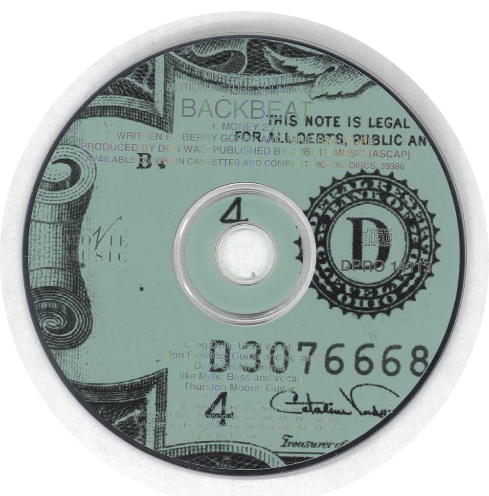 Backbeat Money US Promo CD single (CD5 / 5") DPRO 14113