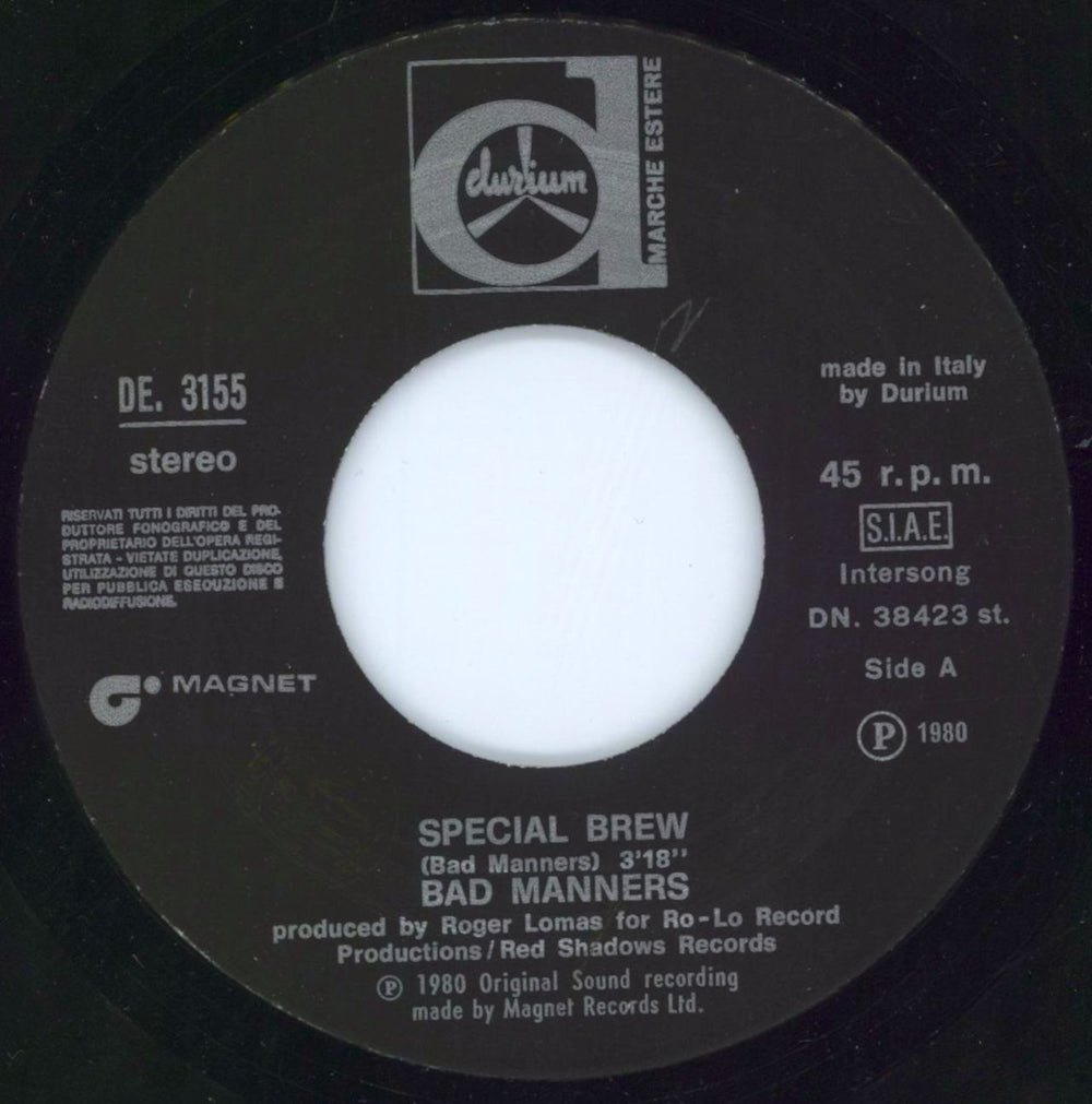 Bad Manners Special Brew Italian 7" vinyl single (7 inch record / 45) BMA07SP800763