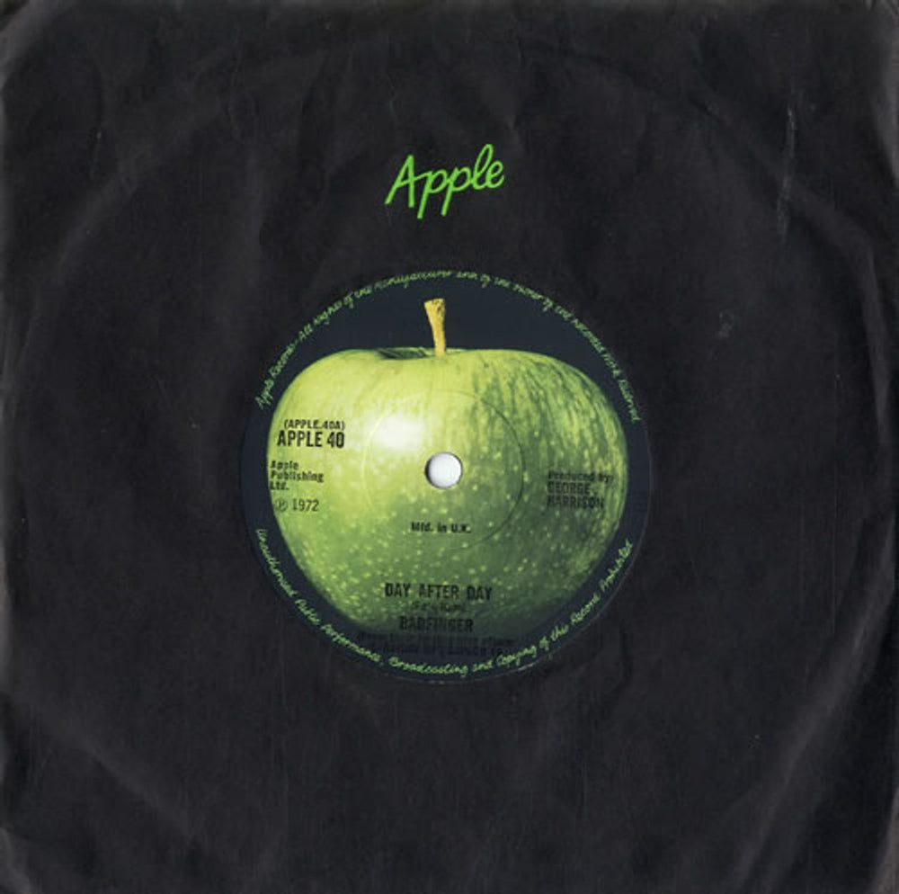 Badfinger Day After Day - Solid UK 7" vinyl single (7 inch record / 45) APPLE40
