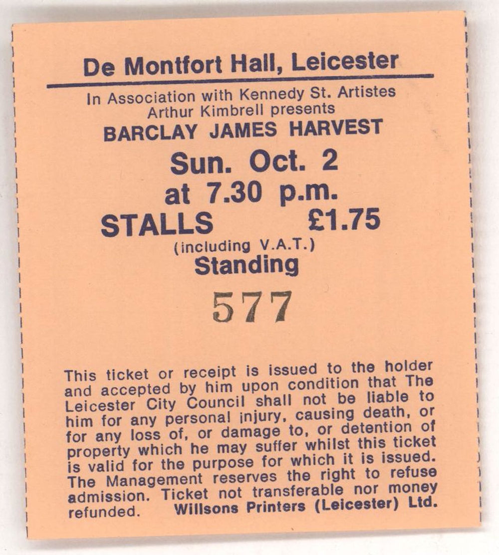 Barclay James Harvest Gone To Earth + Ticket Stub UK tour programme BJHTRGO726709