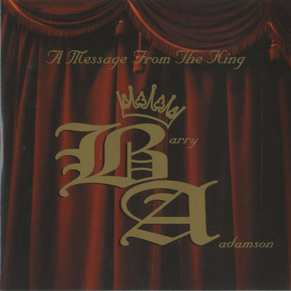 Barry Adamson A Message From The King UK Promo CD single (CD5 / 5") PCDSTUMM176