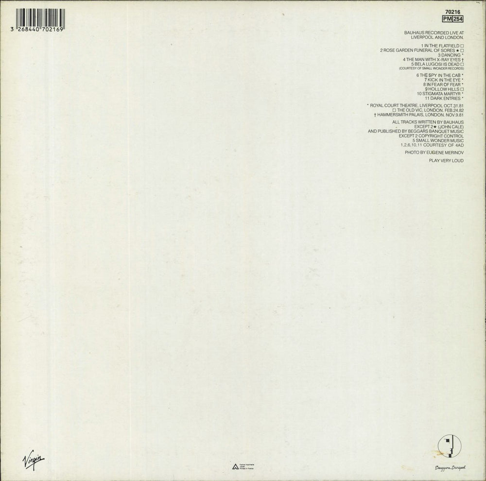 Bauhaus Press The Eject And Give Me The Tape French vinyl LP album (LP record)