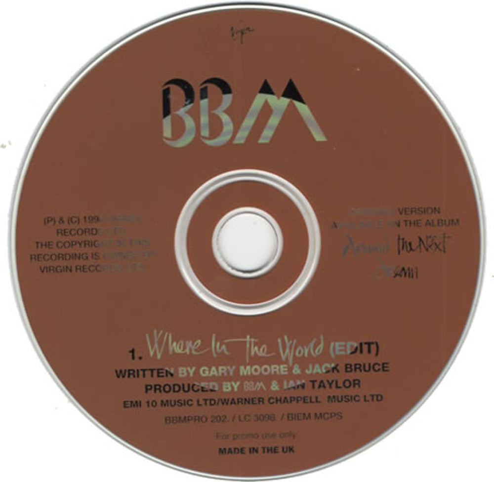 BBM Where In The World UK Promo CD single (CD5 / 5") BBMPRO202