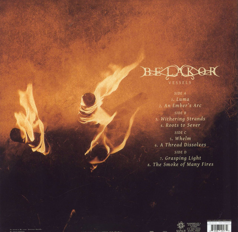 Be'lakor Vessels - 180g US 2-LP vinyl record set (Double LP Album) 840588105779