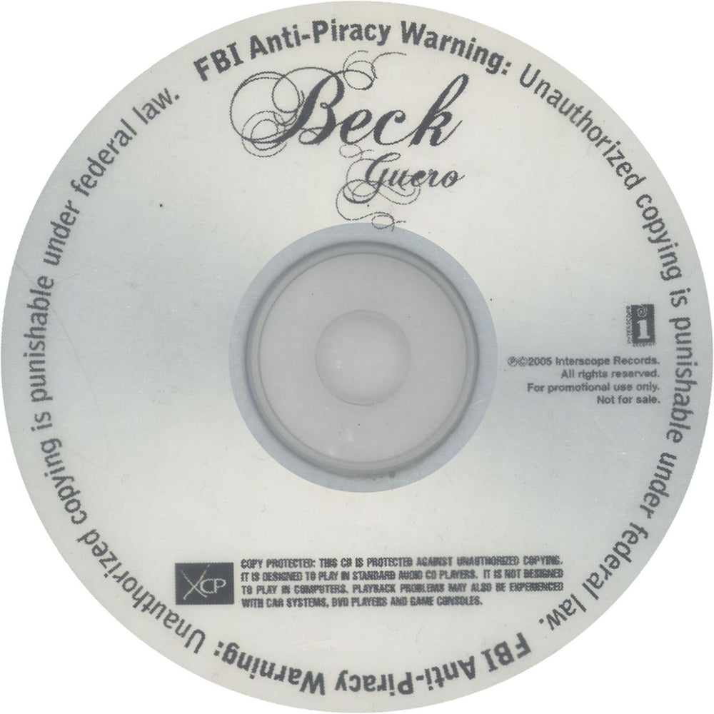 Beck Guero US Promo CD-R acetate CD-R