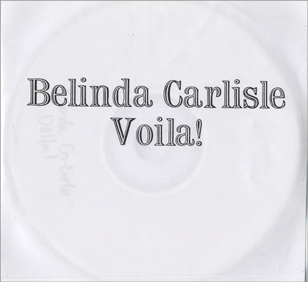 Belinda Carlisle Voila! UK Promo CD-R acetate CD-R ACETATE