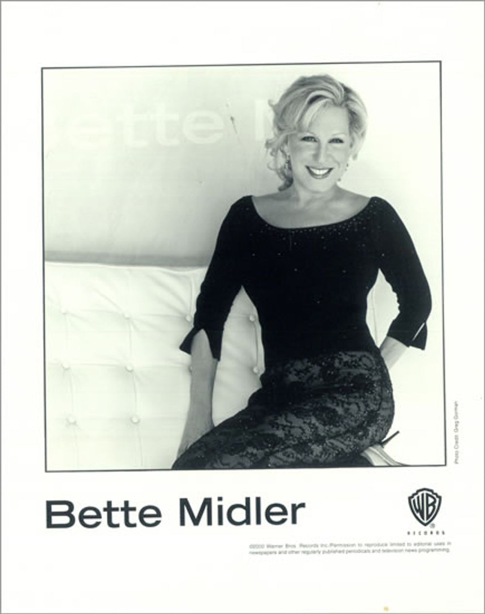 Bette Midler Bette US Promo media press pack PRESS PACK