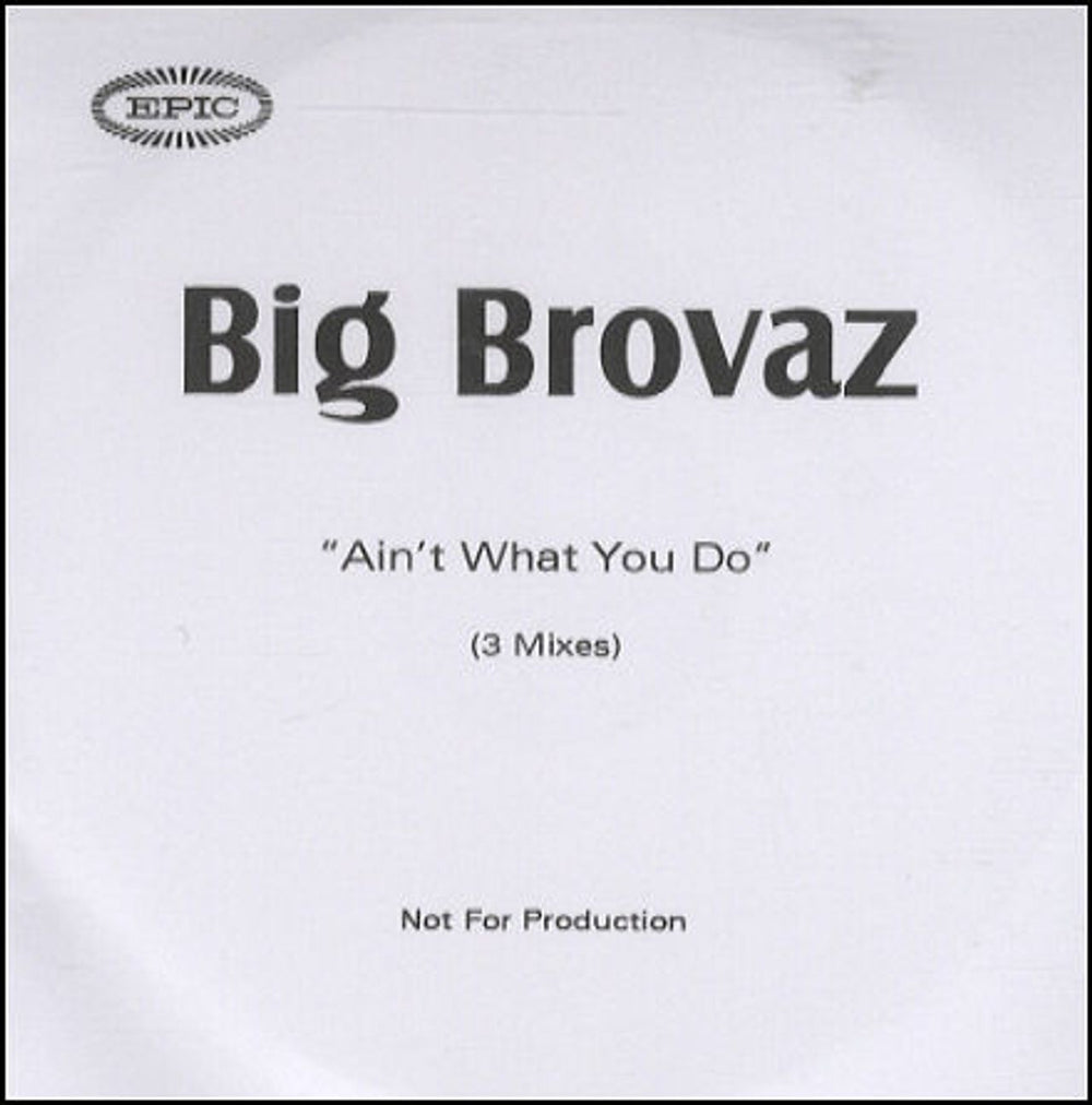 Big Brovaz Ain't What You Do UK Promo CD-R acetate CD-R ACETATE