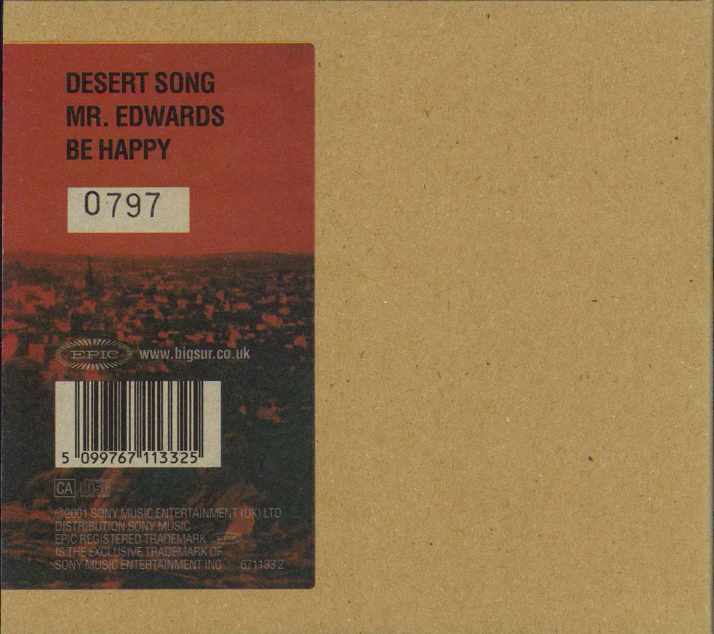 Big Sur Desert Song UK CD single (CD5 / 5") 5099767113325