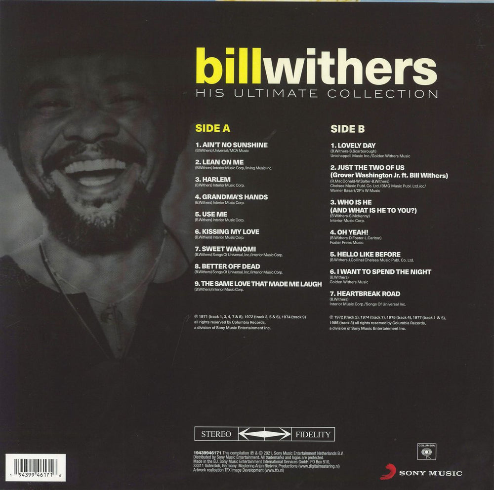 Bill Withers His Ultimate Collection Dutch vinyl LP album (LP record) 194399461716