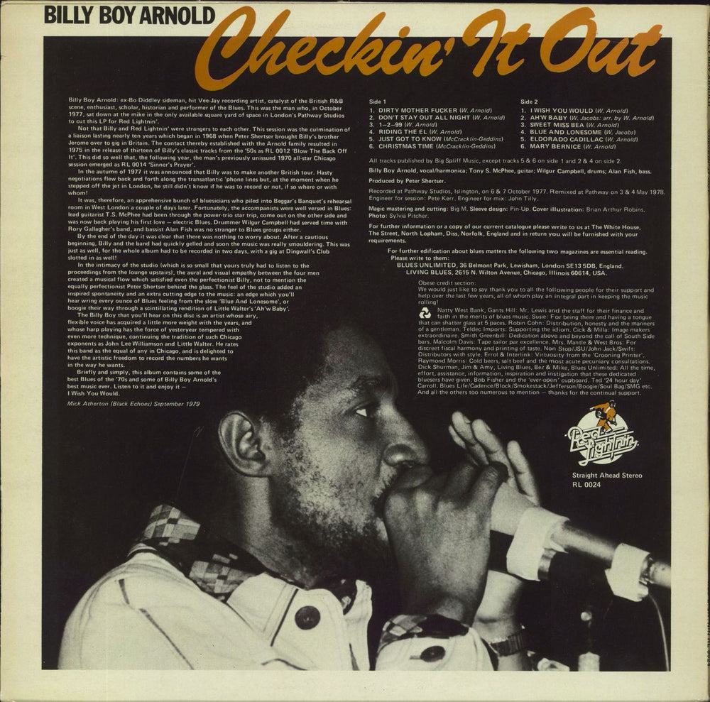 Billy Boy Arnold Checkin' It Out UK vinyl LP album (LP record)