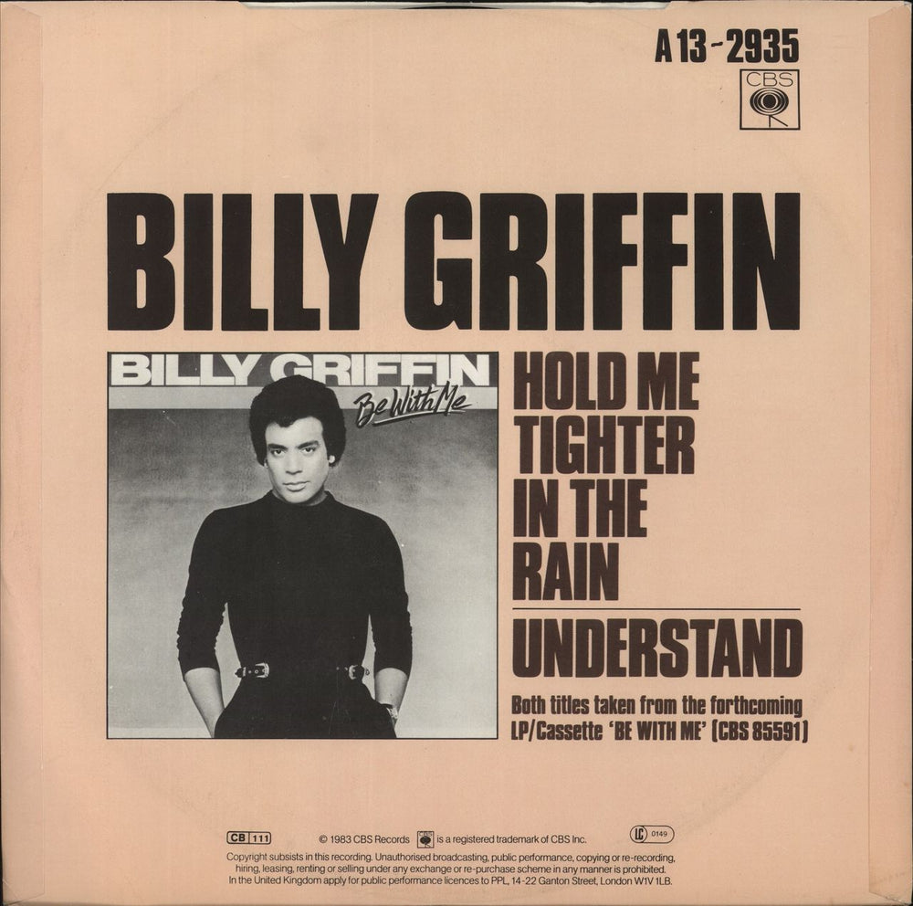 Billy Griffin Hold Me Tighter In The Rain - P/s UK 12" vinyl single (12 inch record / Maxi-single) B4N12HO759150