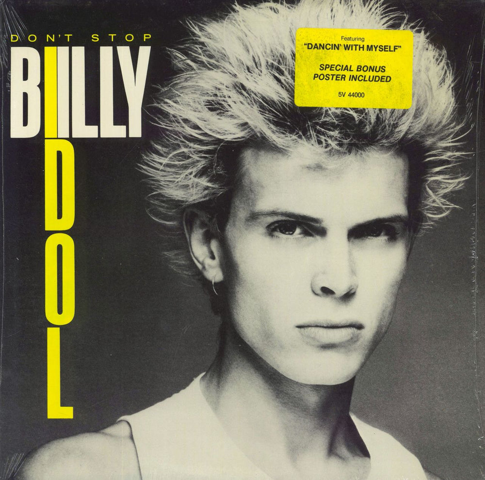 Billy Idol Don't Stop EP - Hype Sticker + Poster US 12" vinyl single (12 inch record / Maxi-single) PV44000