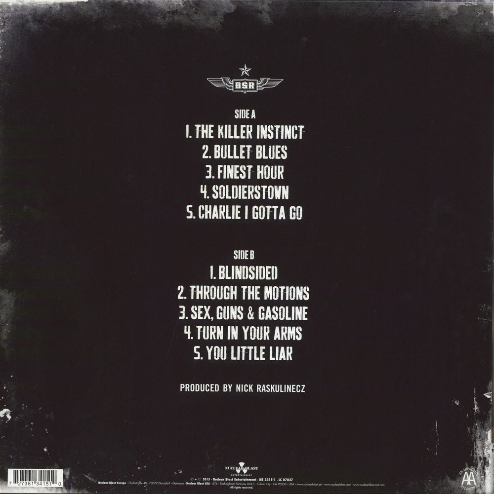 Black Star Riders The Killer Instinct UK vinyl LP album (LP record) 727361341510