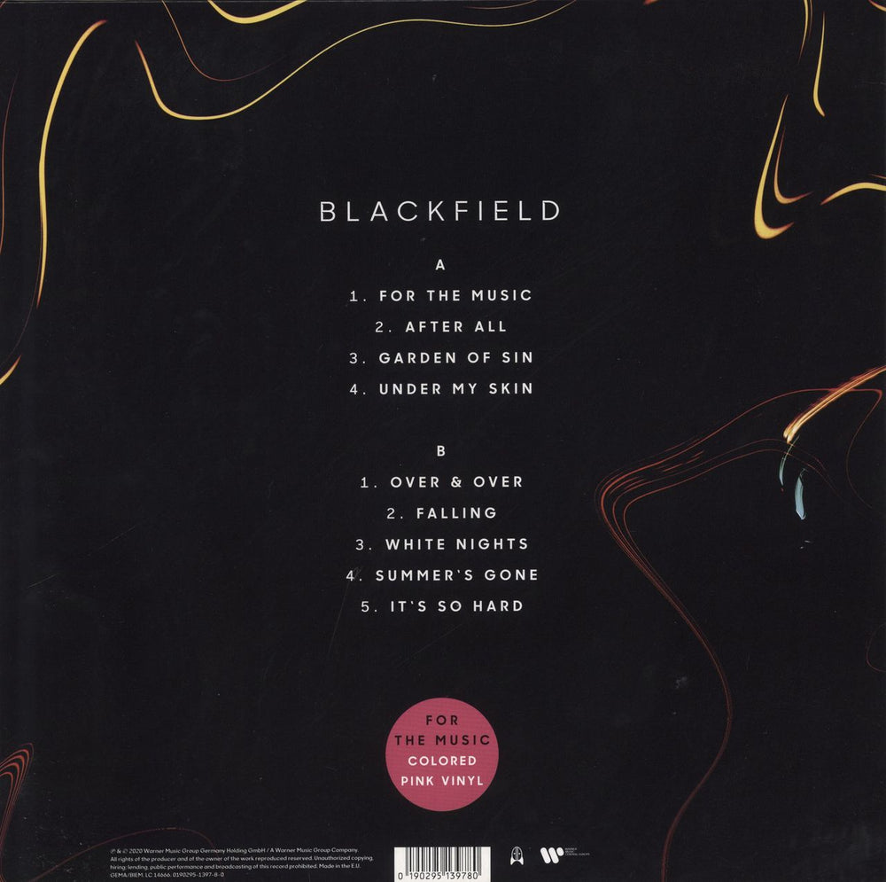 Blackfield For The Music - Pink Vinyl UK vinyl LP album (LP record) BK5LPFO810065