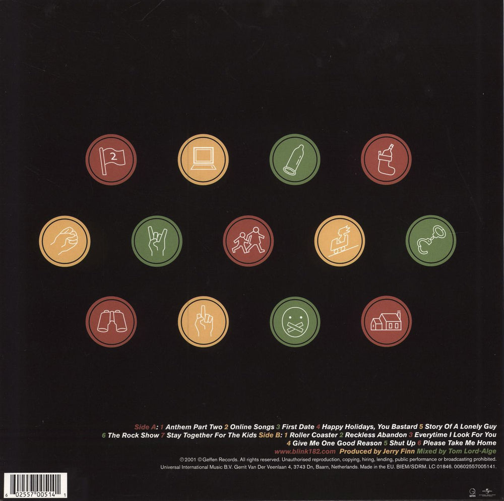 Blink 182 Take Off Your Pants And Jacket - 180gm UK vinyl LP album (LP record)