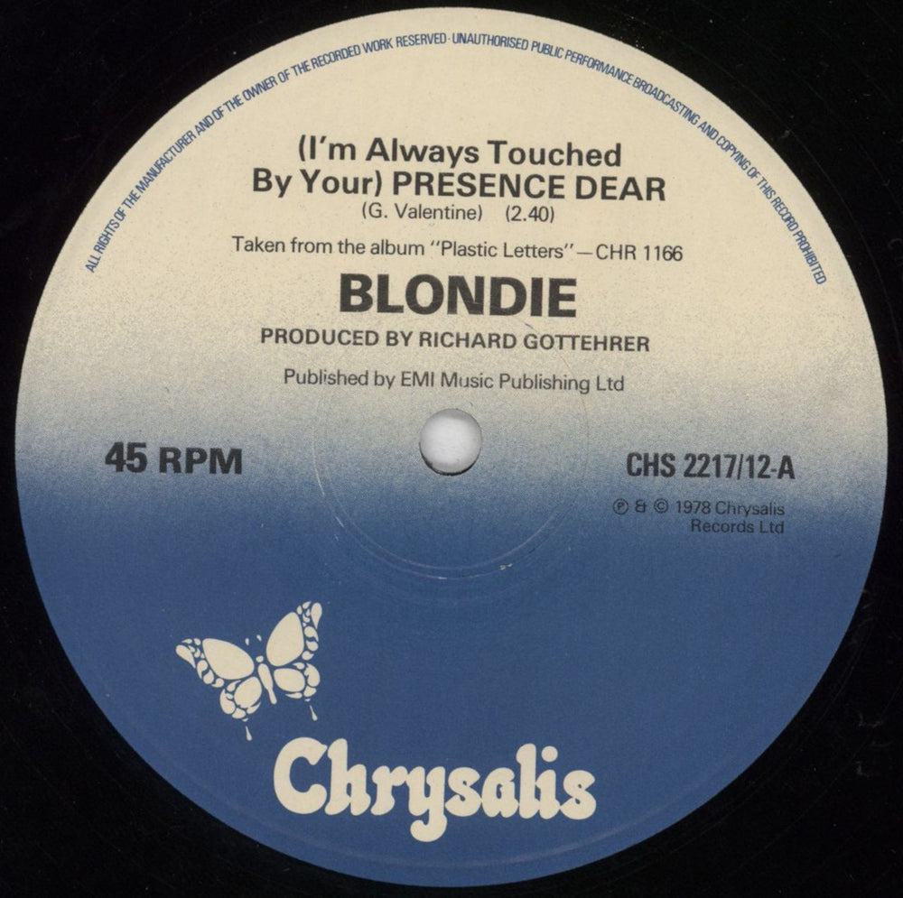 Blondie I'm Always Touched By Your Presence Dear - Shrink UK 12" vinyl single (12 inch record / Maxi-single) BLO12IM818846