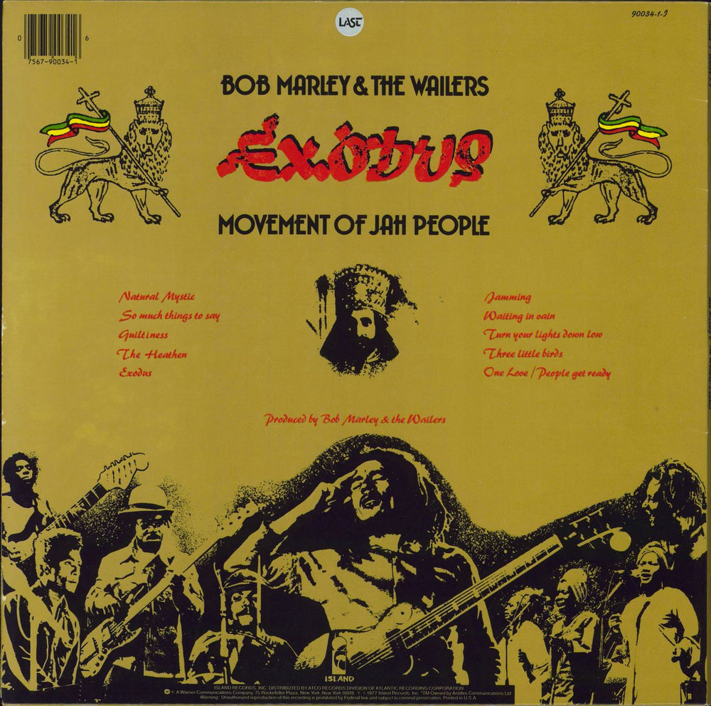 Bob Marley & The Wailers Exodus - 2nd US vinyl LP album (LP record) 075679003416