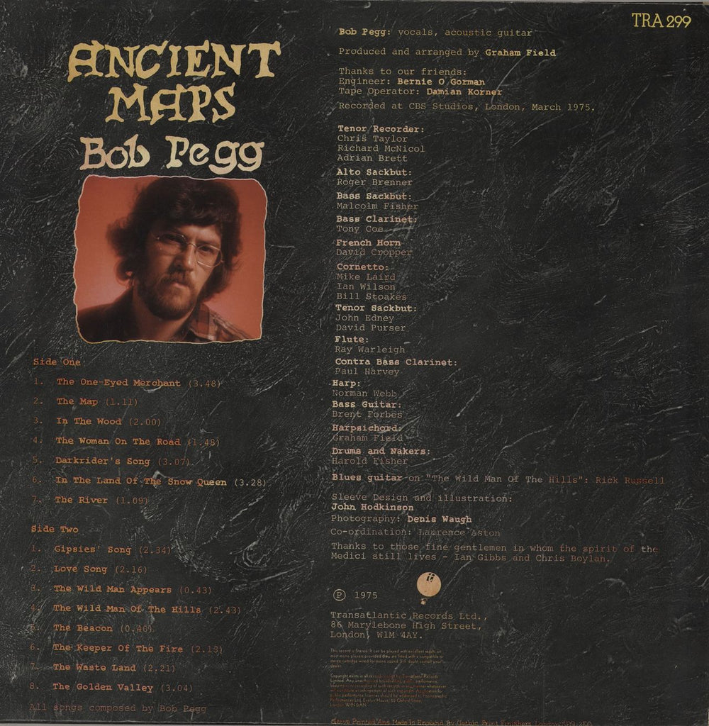 Bob Pegg Ancient Maps - EX UK vinyl LP album (LP record)