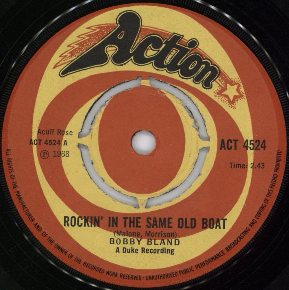 Bobby Bland Rockin' In The Same Old Boat UK 7" vinyl single (7 inch record / 45) ACT4524