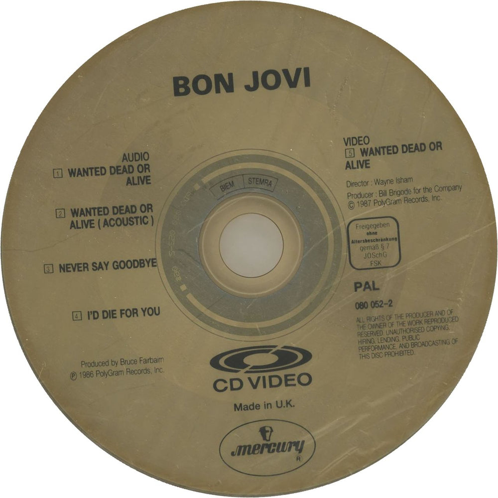 Bon Jovi Wanted Dead Or Alive - C.D.Video UK CD single (CD5 / 5") BONC5WA21830