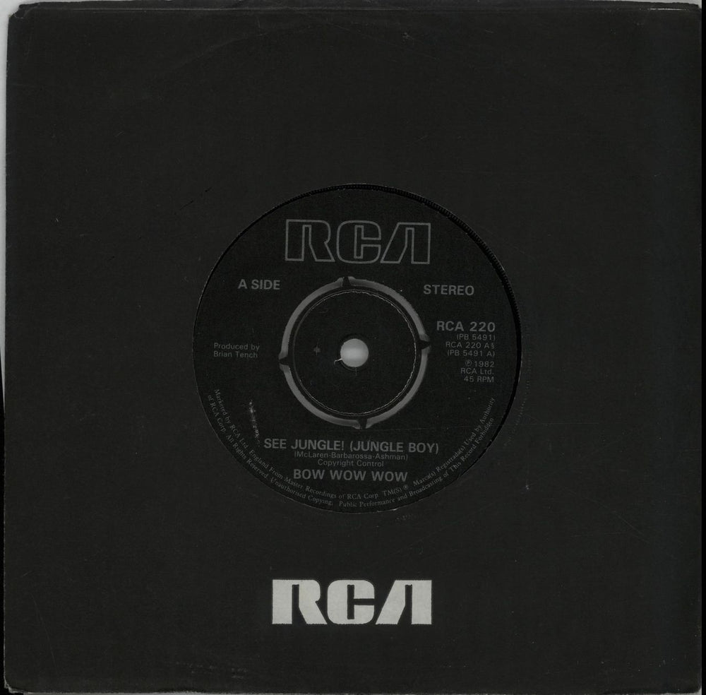 Bow Wow Wow See Jungle! Jungle Boy UK 7" vinyl single (7 inch record / 45) RCA220