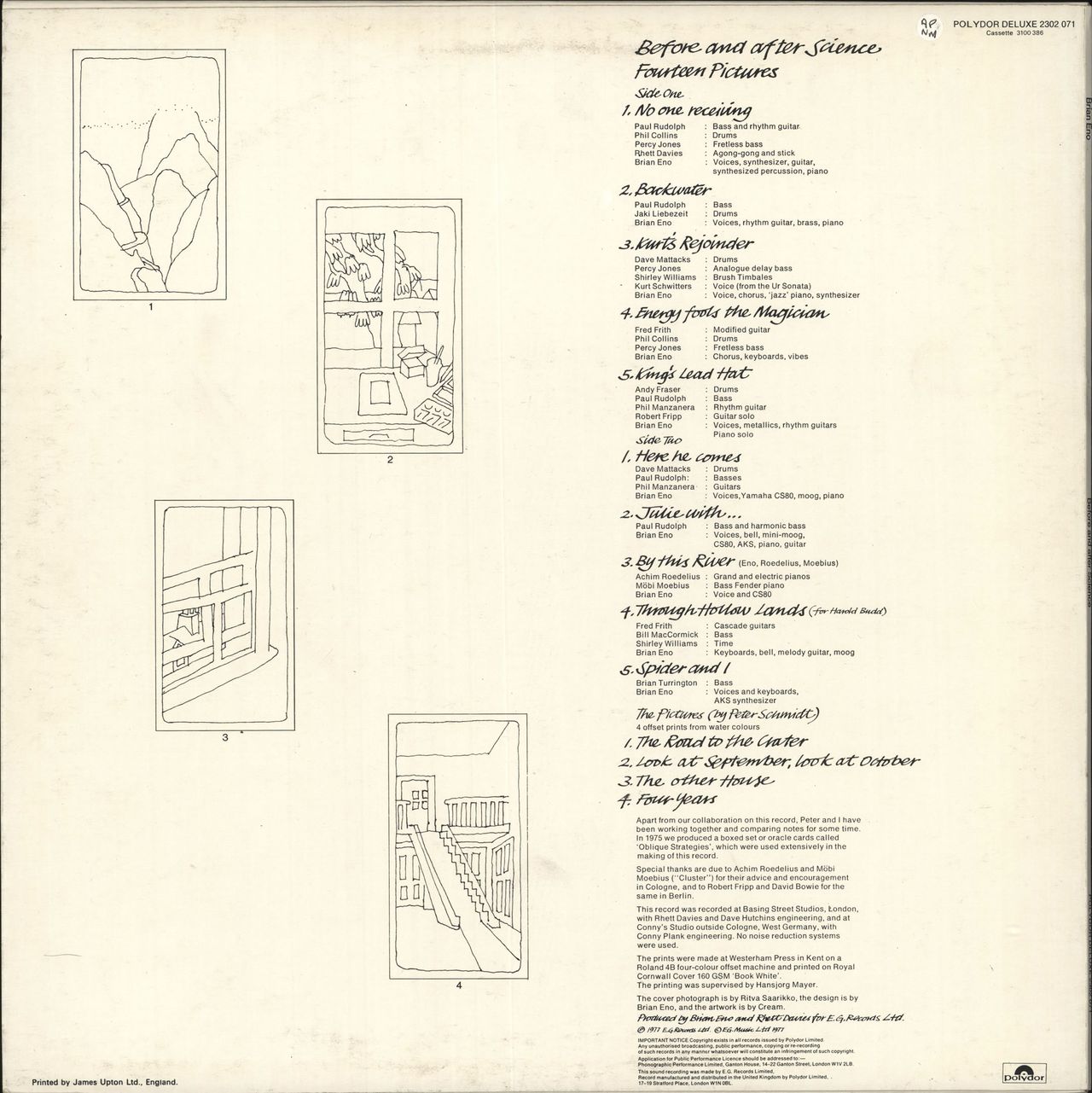 Brian Eno Before And After Science UK Vinyl LP — RareVinyl.com