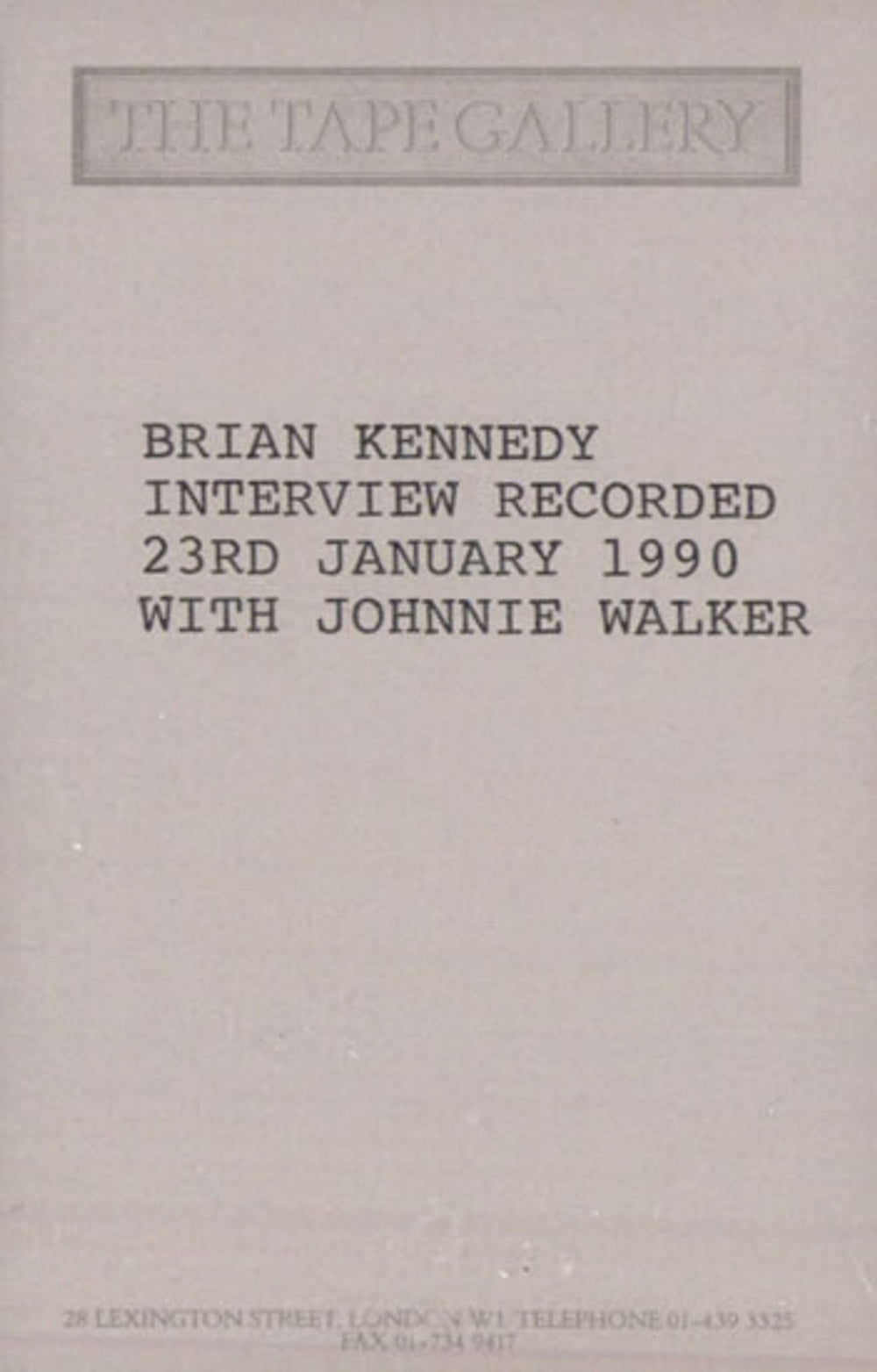 Brian Kennedy The Great War Of Words UK Promo cassette album BKNCLTH505253