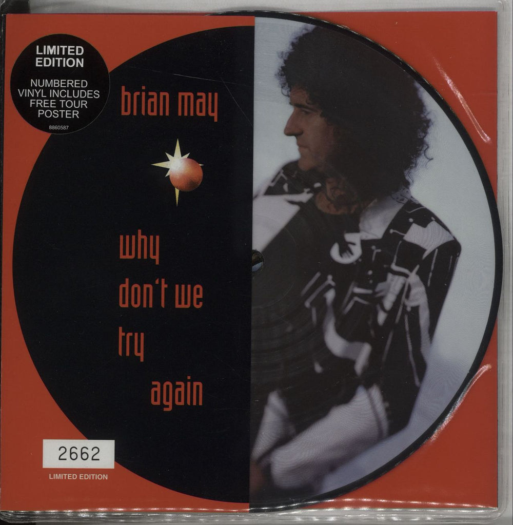 Brian May Why Don't We Try Again UK 7" vinyl picture disc (7 inch picture disc single) 8860587