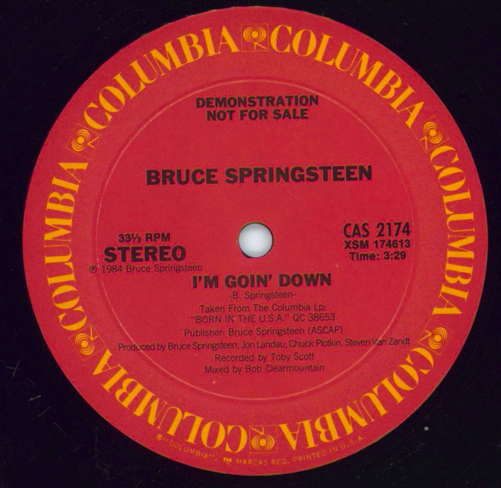 Bruce Springsteen I'm Goin' Down US Promo 12" vinyl single (12 inch record / Maxi-single) SPR12IM62472