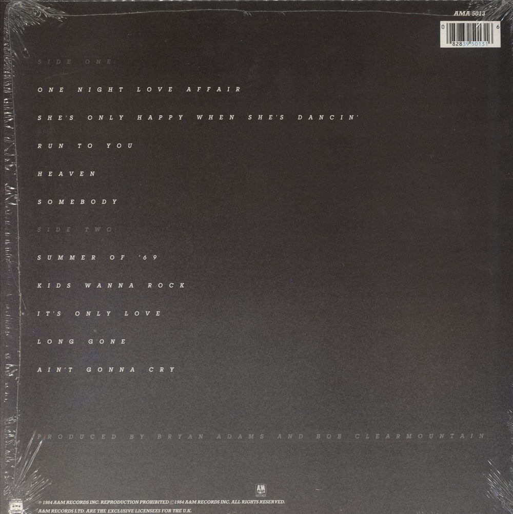 Bryan Adams Reckless - 2nd - Shrink UK vinyl LP album (LP record) 082839501316