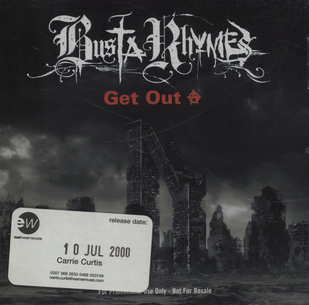 Busta Rhymes Get Out US Promo CD single (CD5 / 5") PRCD1496-2