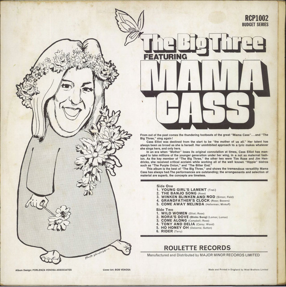 Cass Elliot The Big Three Featuring Mama Cass UK vinyl LP album (LP record)