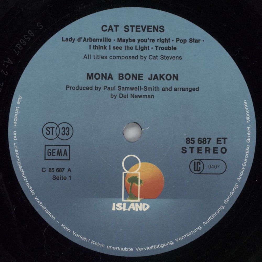 Cat Stevens Mona Bone Jakon German vinyl LP album (LP record) CTVLPMO822656