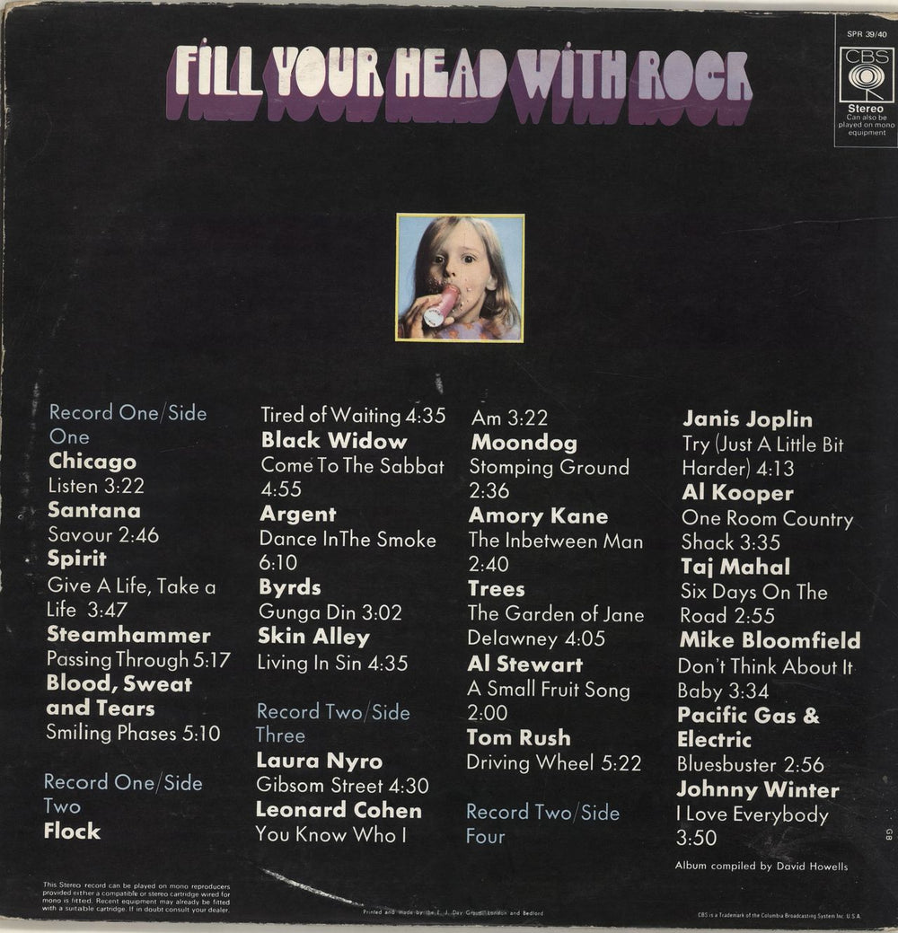 CBS Records Fill Your Head With Rock UK 2-LP vinyl record set (Double LP Album) I1U2LFI578239