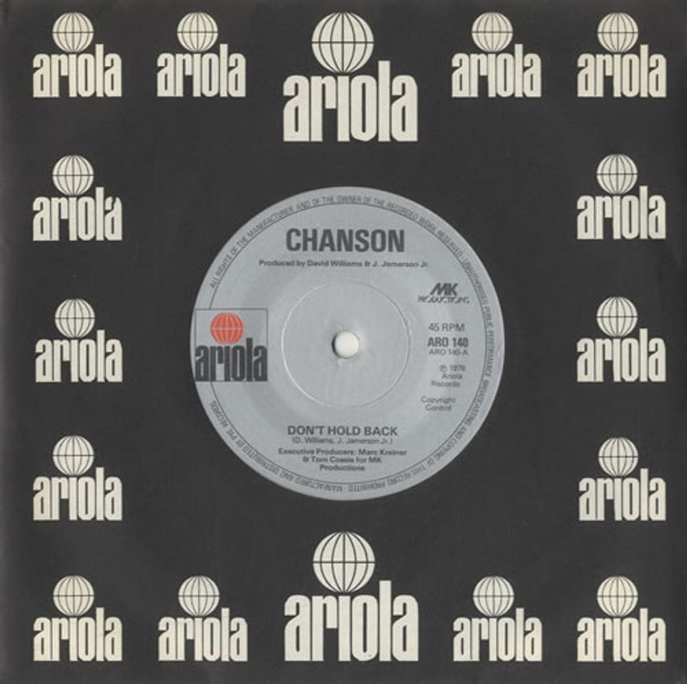 Chanson Don't Hold Back UK 7" vinyl single (7 inch record / 45) ARO140