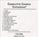 Charlotte Church Enchantment US Promo CD-R acetate CDR ACETATE