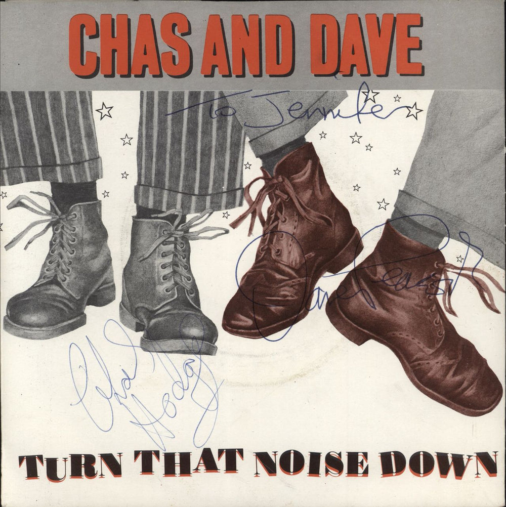 Chas & Dave Turn That Noise Down - Autographed UK 7" vinyl single (7 inch record / 45) KOR11