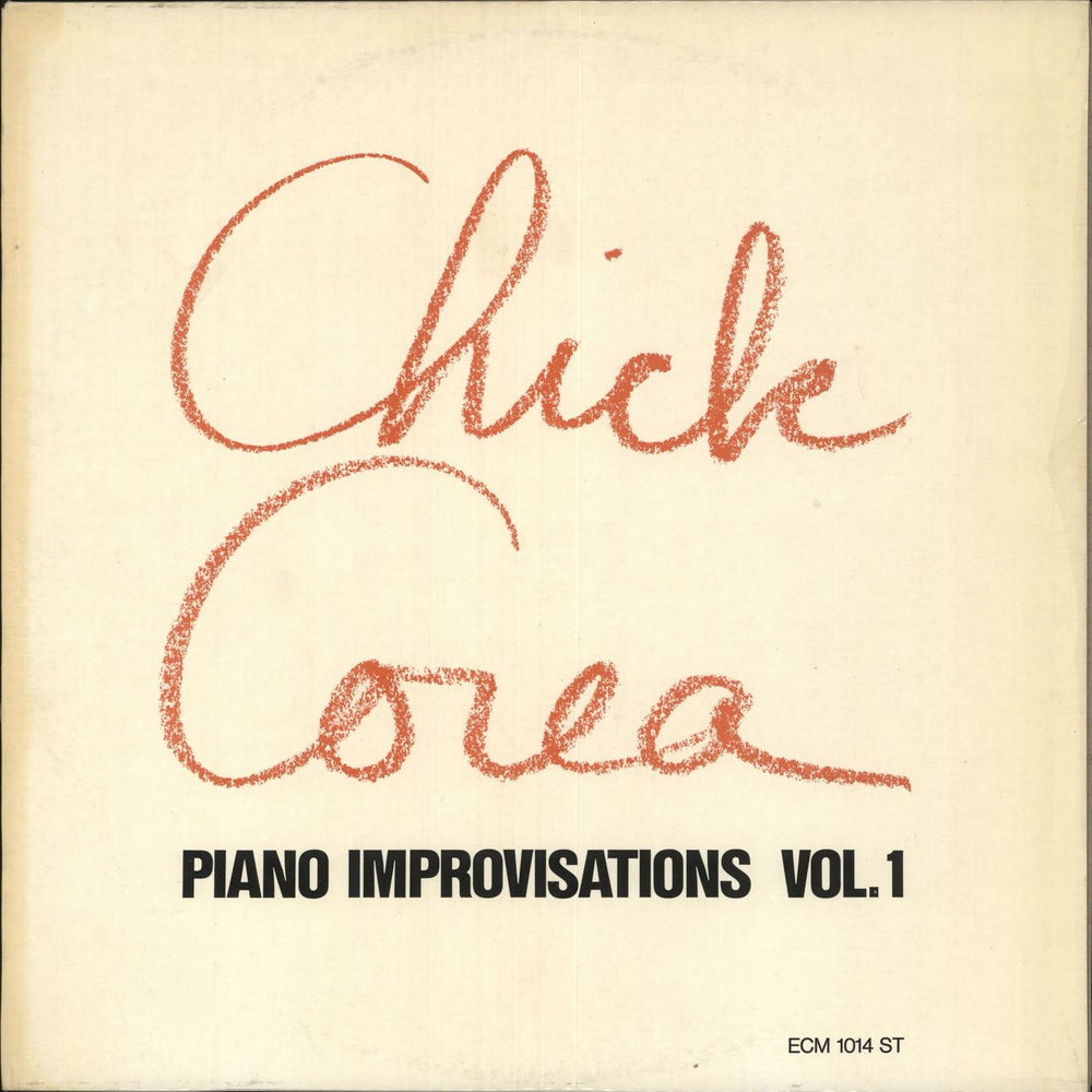 Chick Corea Piano Improvisations Vol. 1 German vinyl LP album (LP record) ECM1014ST