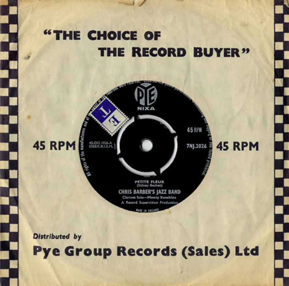 Chris Barber Petite Fleur UK 7" vinyl single (7 inch record / 45) 7NJ.2026