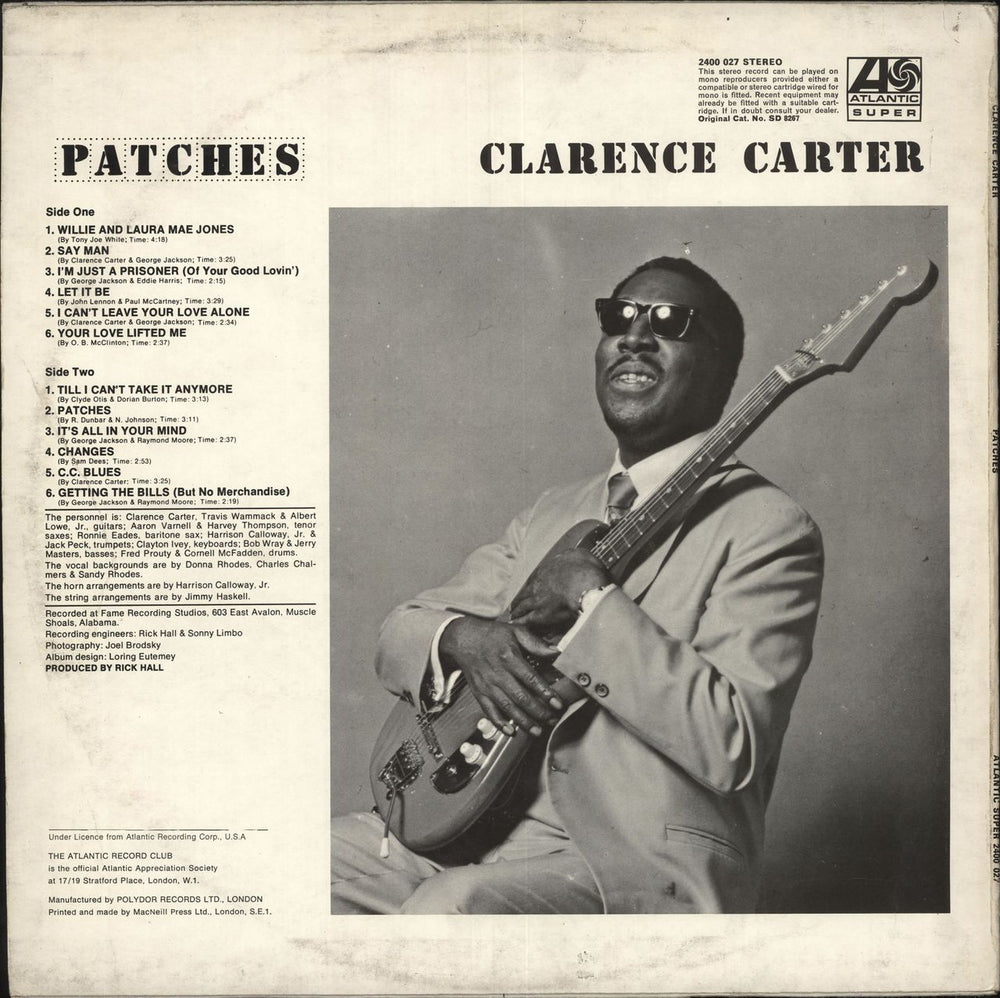 Clarence Carter Patches UK vinyl LP album (LP record)