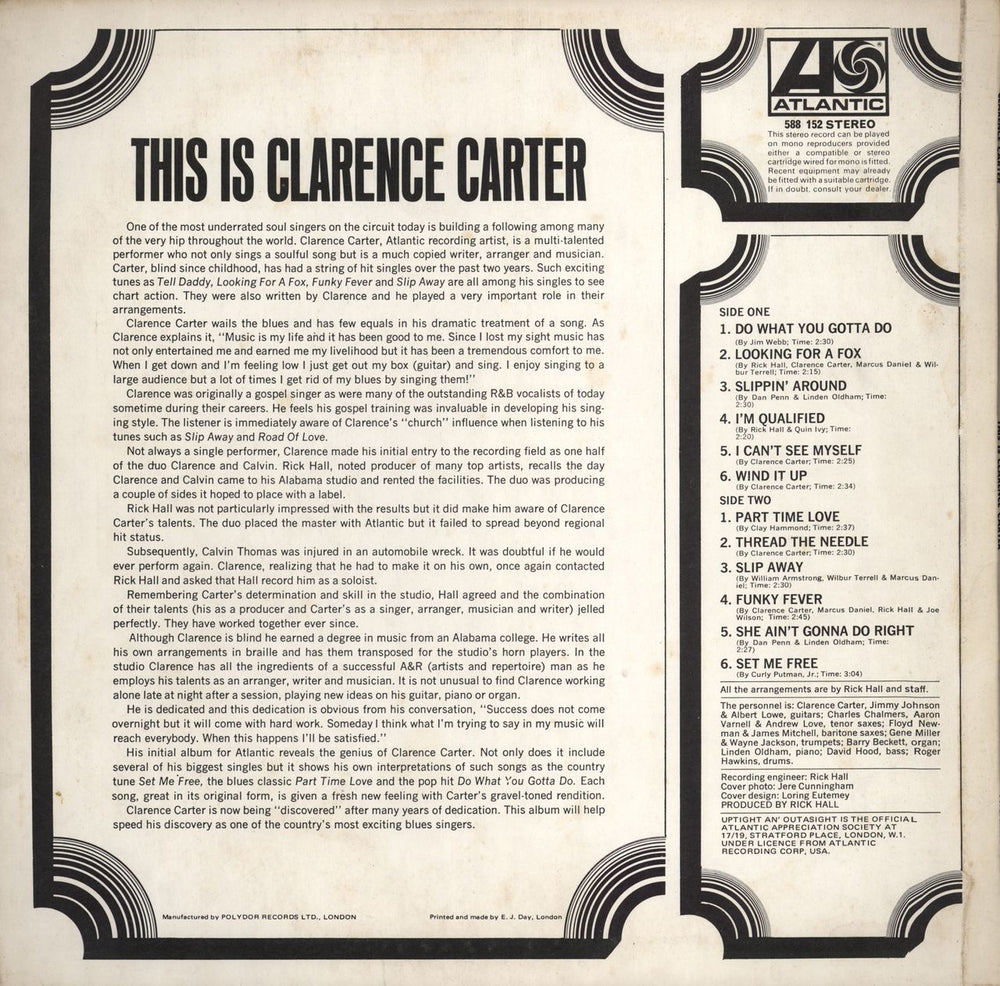 Clarence Carter This Is Clarence Carter - 1st UK vinyl LP album (LP record)